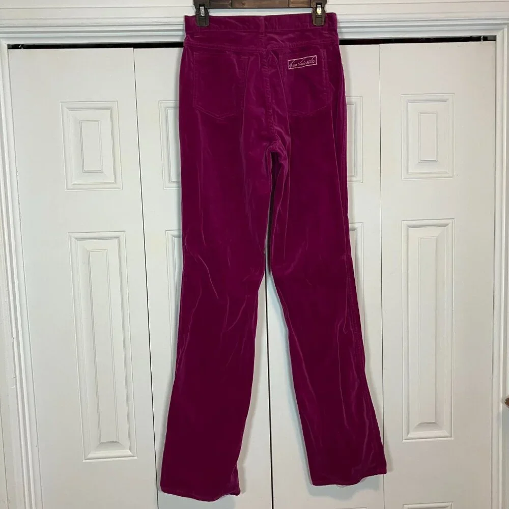 Gloria Vanderbilt Vintage Magenta Velvet Pants Size 12 - Picture 7 of 7
